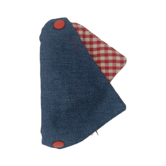 Red Plaid Jeans Triangle Bib