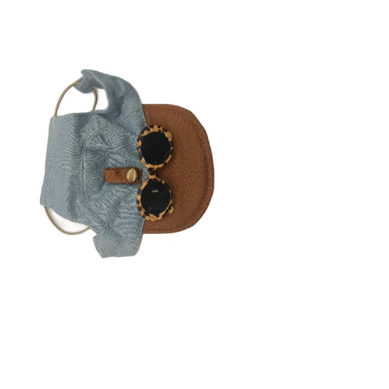 Brown Brim Comes With Leopard Print Sunglasses Pet Sun Hat