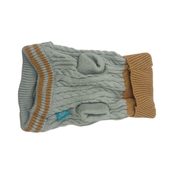 New Cable Knit Button Sweater - Blue Pet Clothes