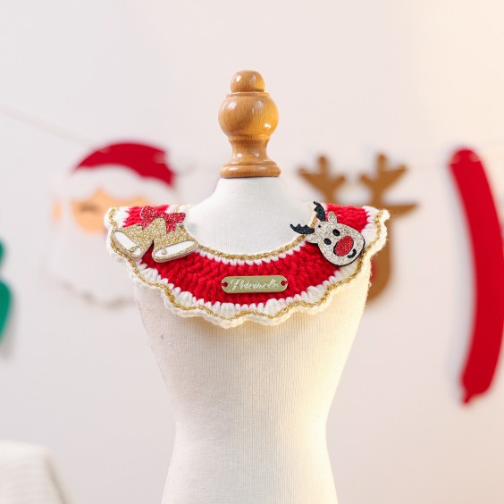 Christmas Gold Label Wool Scarf - Bell and Reindeer