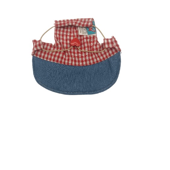 Red Plaid Denim Pet Sun Hat