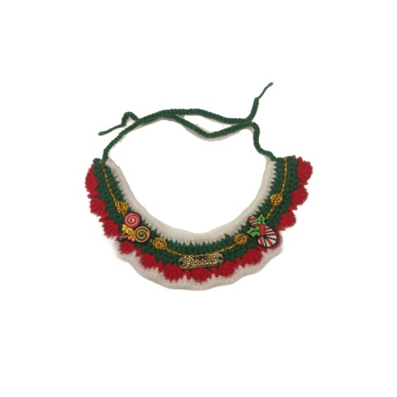 Christmas Gold Label Knitted Scarf - White Fur Trim 