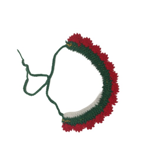 Christmas Gold Label Knitted Scarf - White Fur Trim 