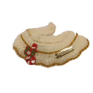 Christmas Gold Label Knitted Scarf - Candy Cane and Pine Cone Pattern 