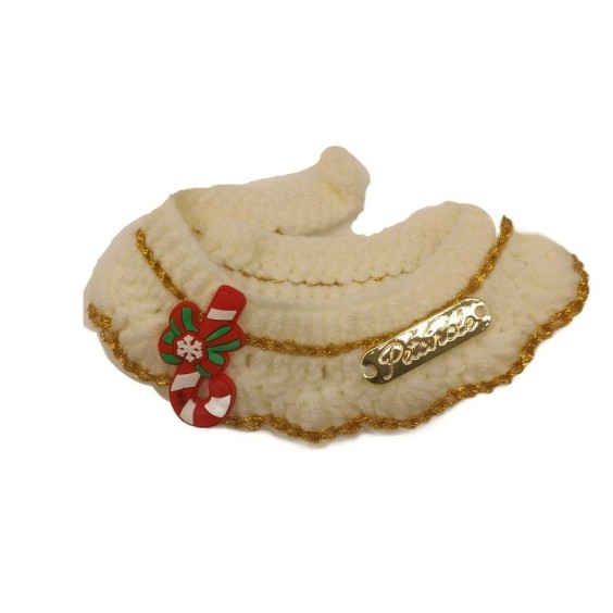 Christmas Gold Label Knitted Scarf - Candy Cane and Pine Cone Pattern 